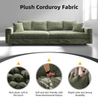 102.4" Plush Corduroy 4-Seat Sofa