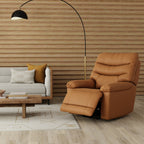 Global Home Swivel Glider Recliner with Manual Footrest In Oslo Antelope