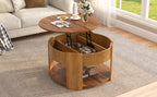 Vibe Haus Farmhouse Round Lift Top Coffee Table