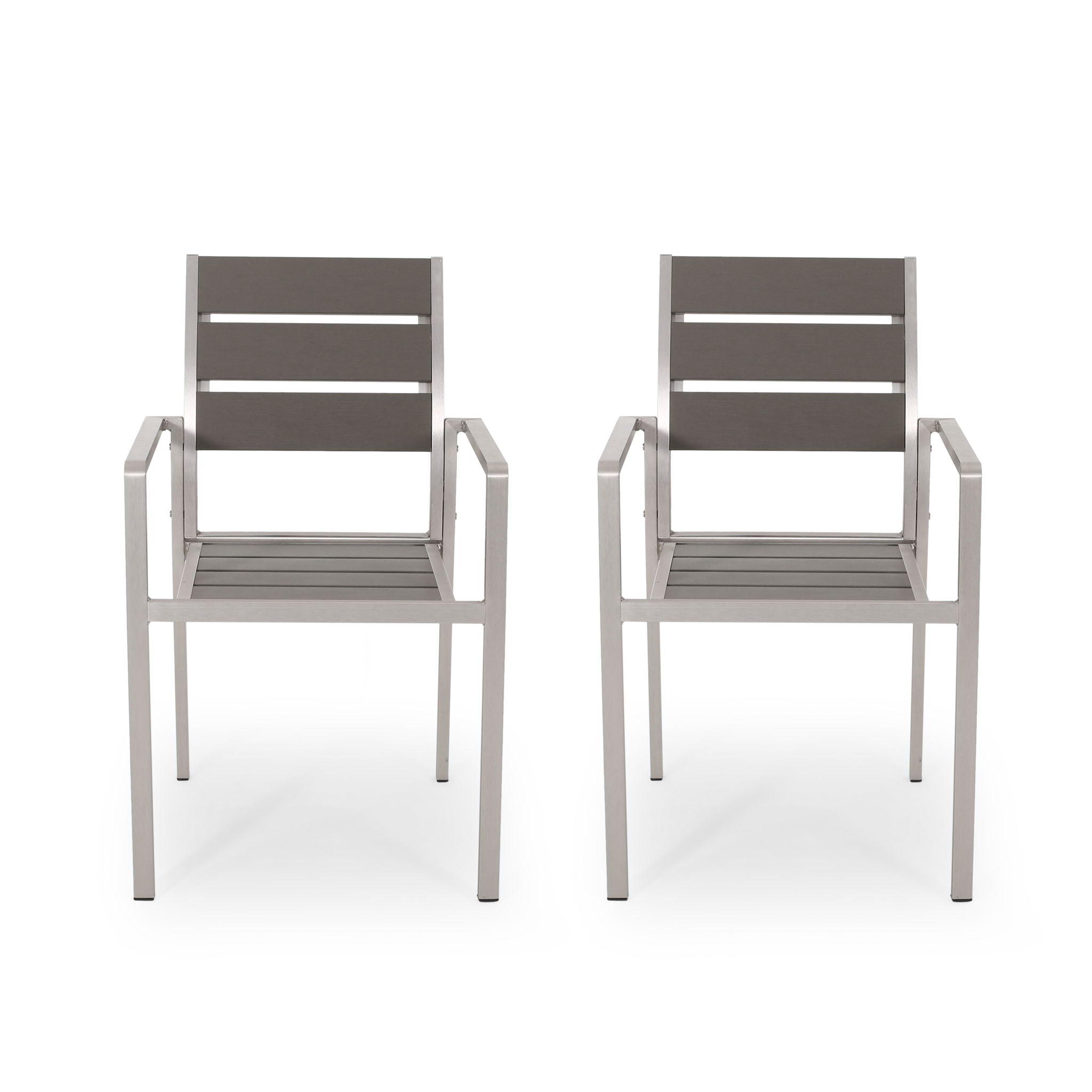 Dreamlan Outdoor Aluminum Dining Chair Set of 2