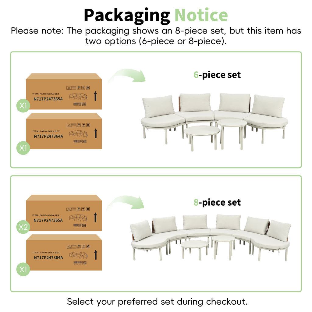 Topmax 6-Piece Patio Sofa Furniture Set