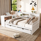 Twin Size Corner Daybed with Storage Drawers & Desk