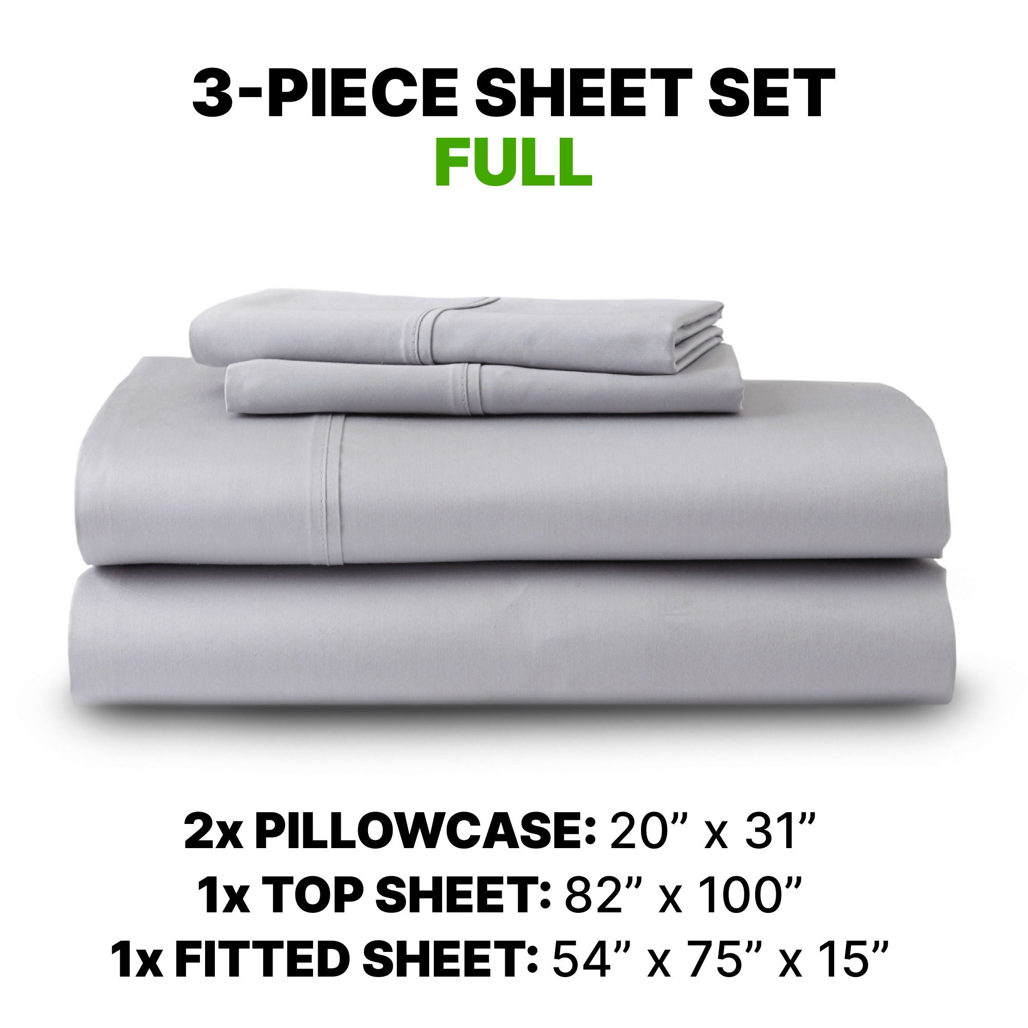 Sheet Set Luxurious Supima, Wrinkle Resistant, Breathable, With 2 Ghostgrip Band