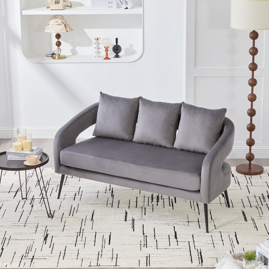 3-Piece Upholstered Velvet Small Living Room Furniture Set