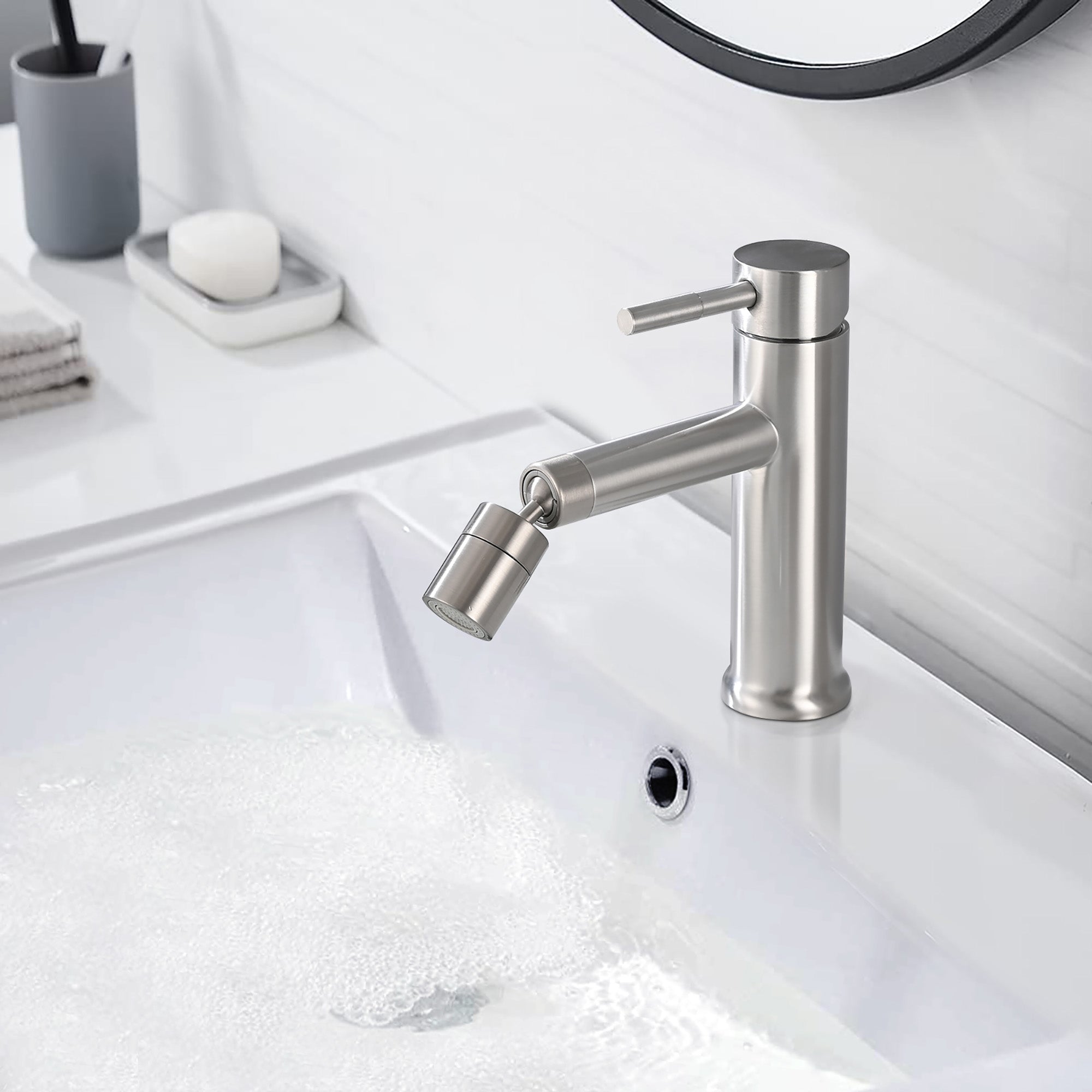 Brushed Nickel Bathroom Faucet for Bathroom Sink