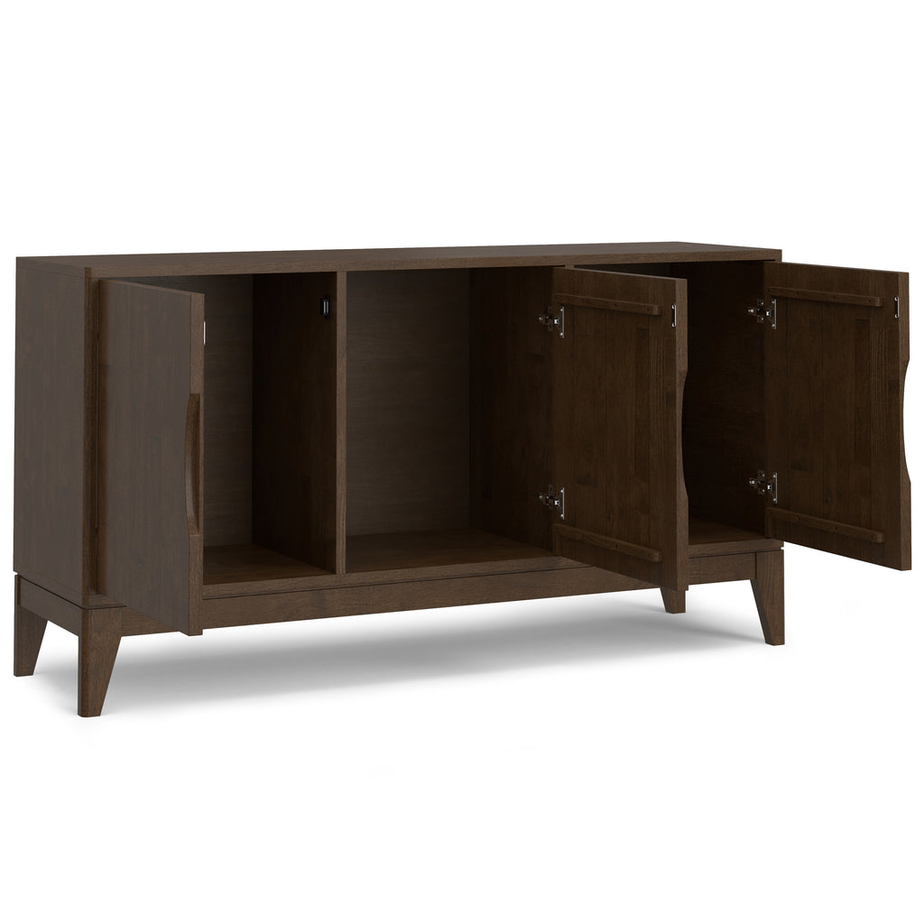 Harper 60 Inch Wide Solid Wood 3 Door Sideboard Buffet