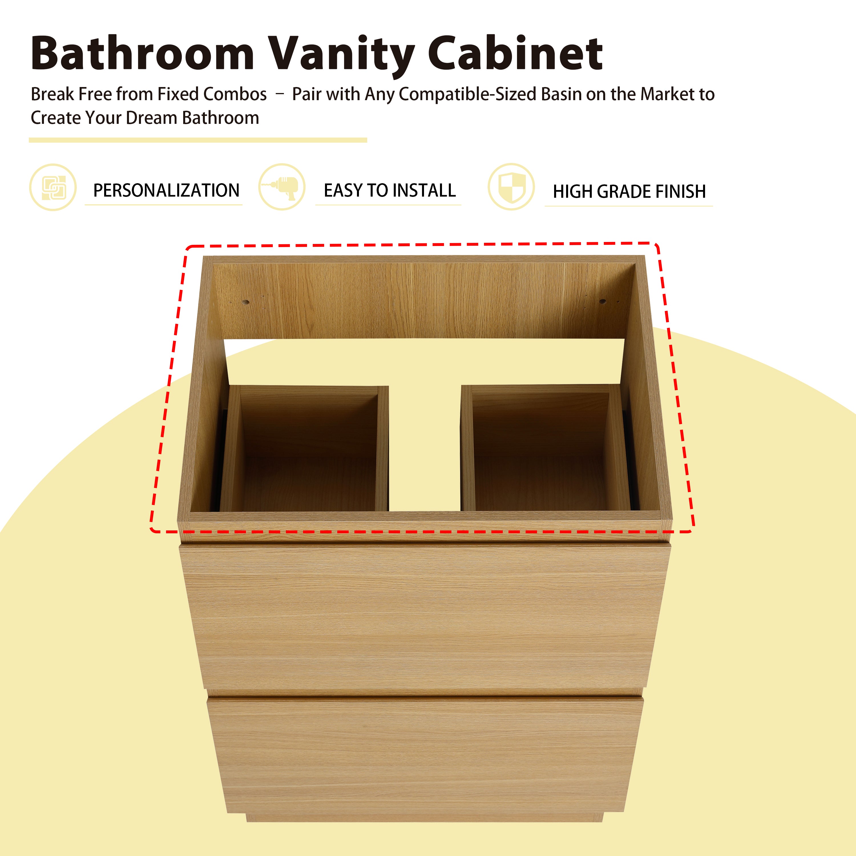 24" Bathroom Vanity with Double Drawer