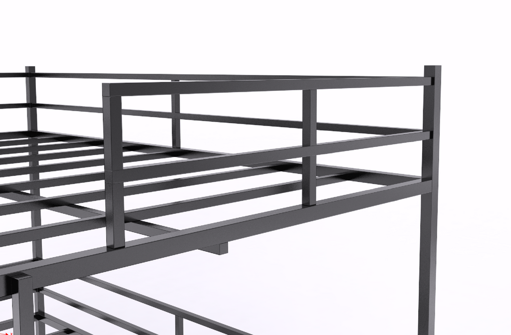 Metal Full Size Loft Bed with Slide and Ladder