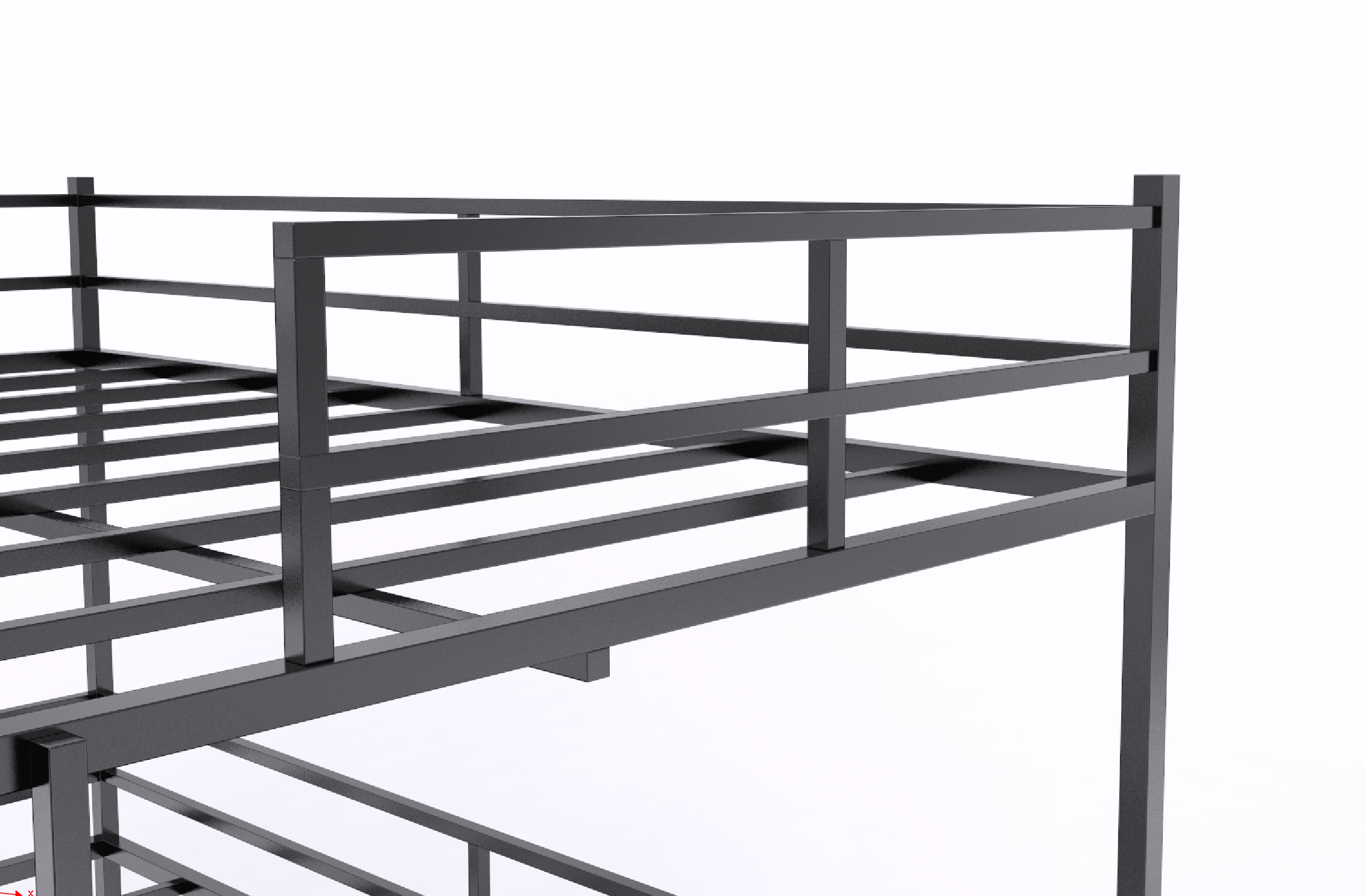 Metal Full Size Loft Bed with Slide and Ladder