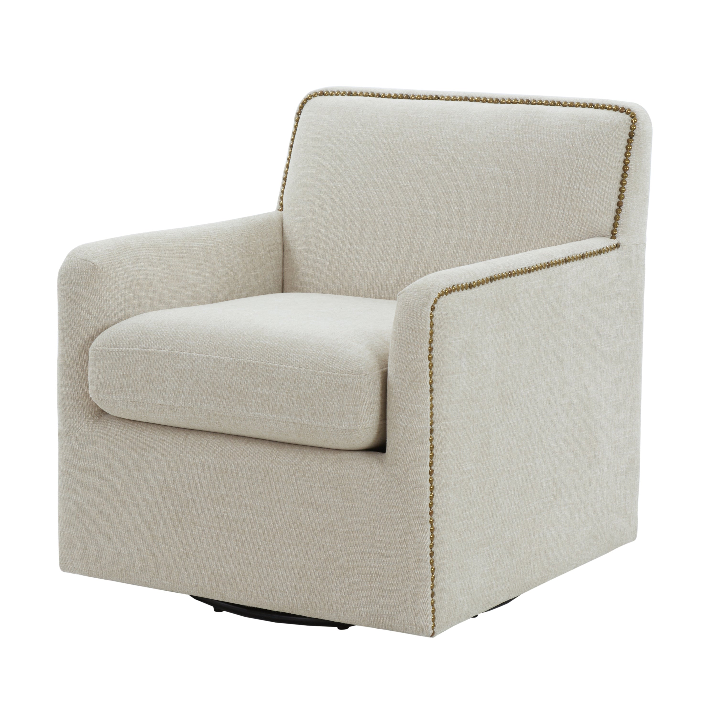 Torrance Swivel Accent Chair with Nailhead Trim