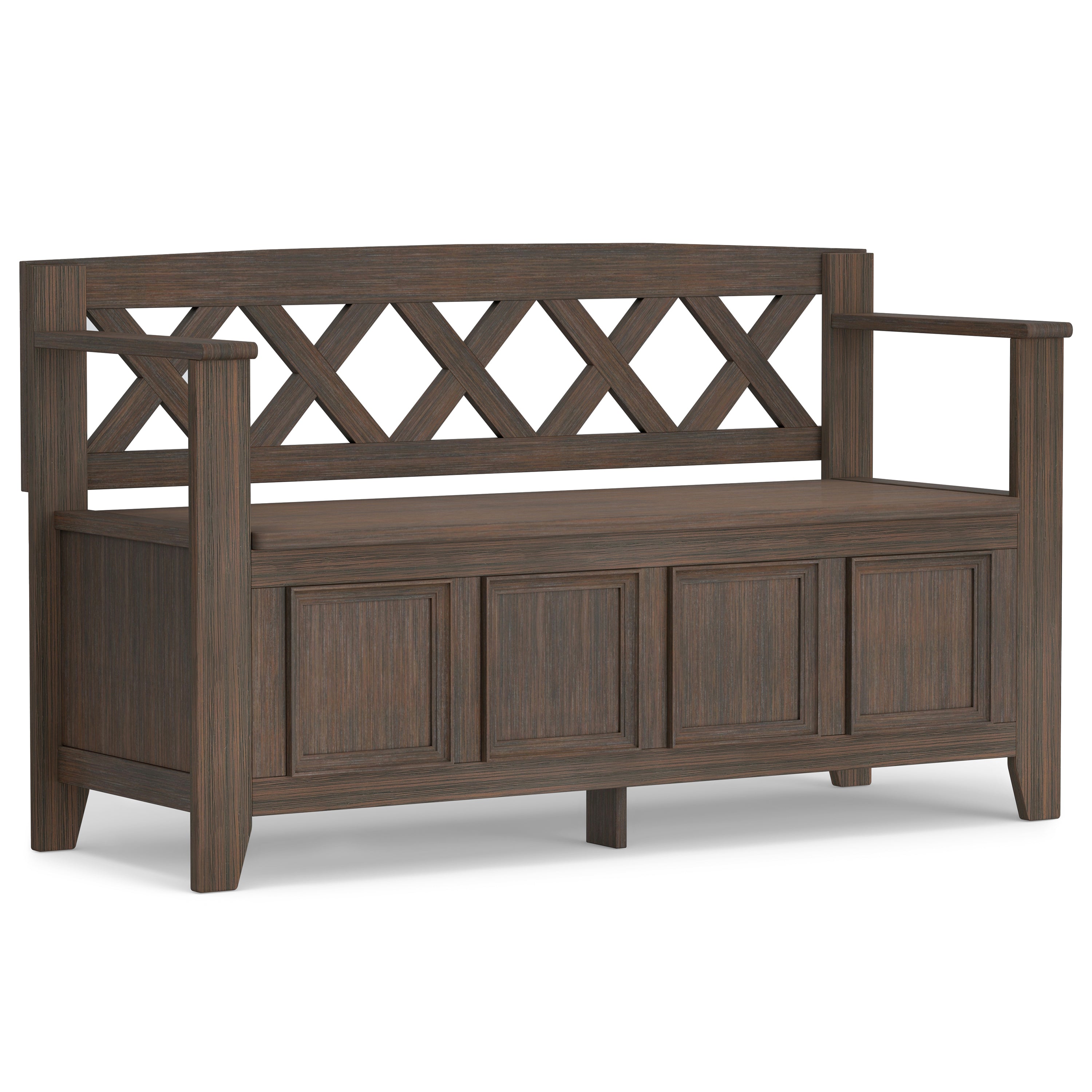 Amherst Solid Wood Entryway Storage Bench in Farmhouse