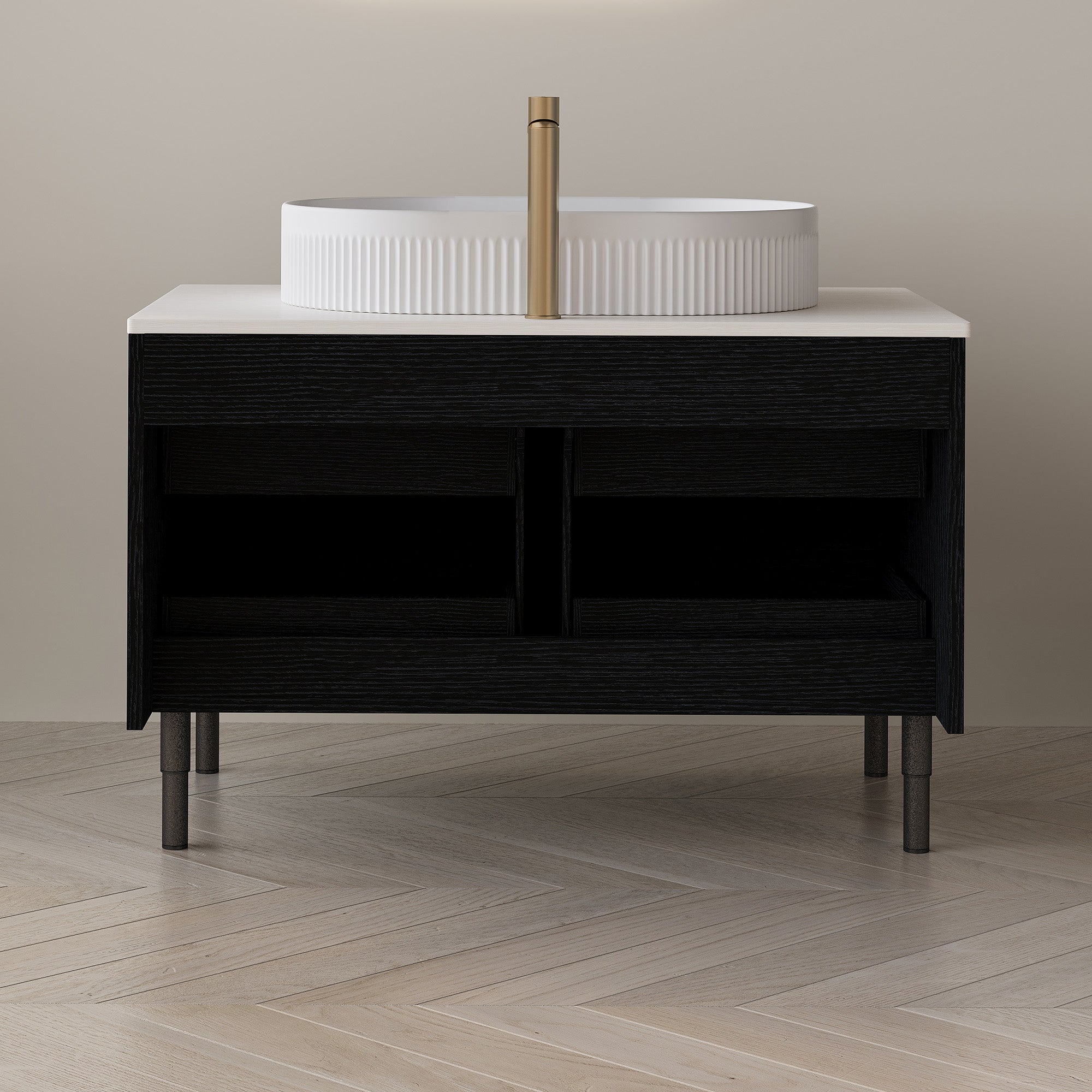 36 Inch Bathroom Vanity with Ceramic Integrated Sink