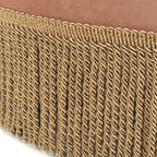 Yolanda 24" Round Upholstered Accent Ottoman, Peach
