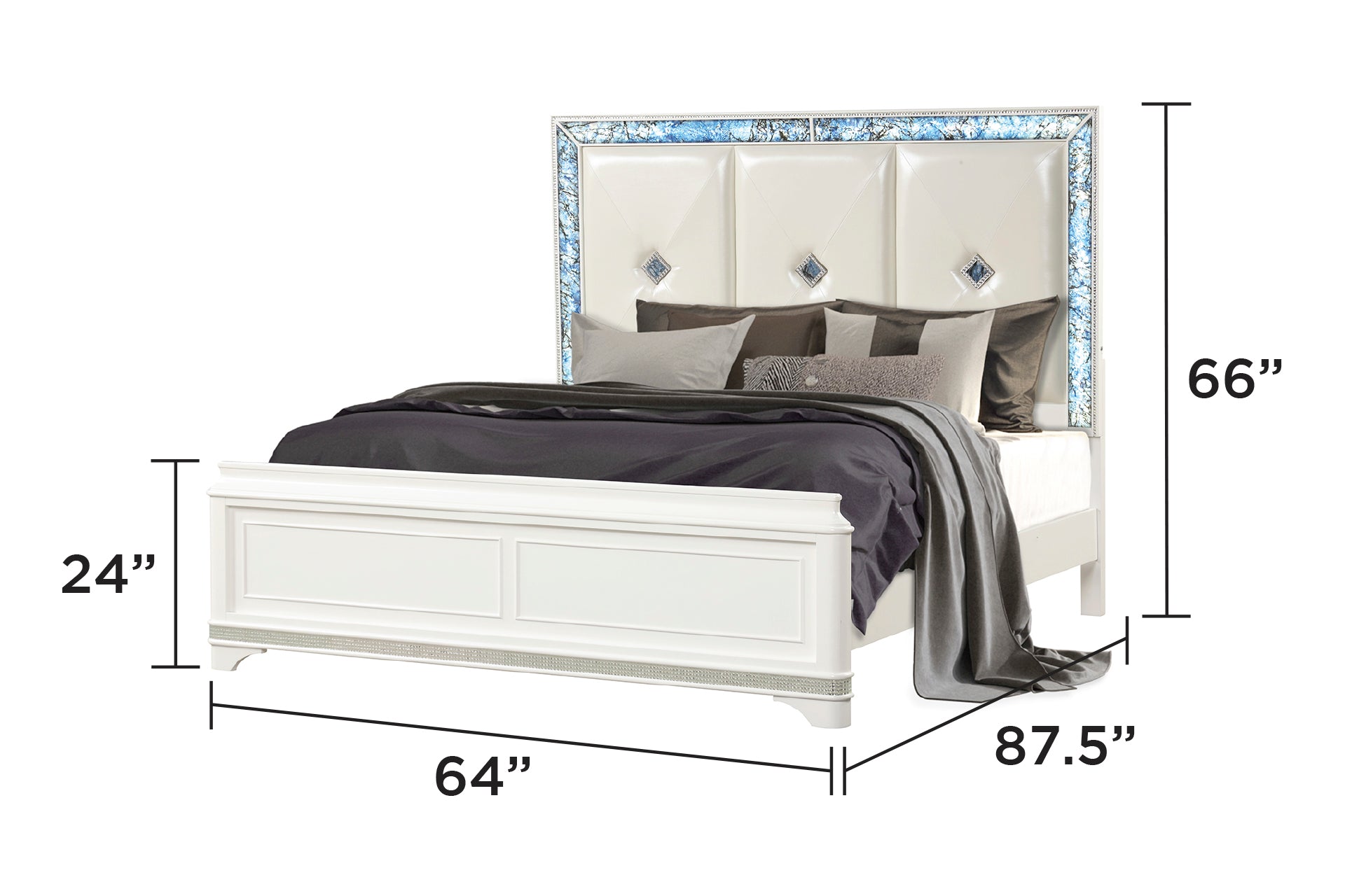 Laguna Modern Style Queen Upholstered Bed