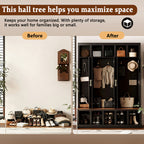 U-Can Farmhouse Entryway Storage Cabinet Coat Closet