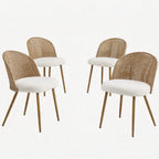 Round Wooden Dining Table + 4 Chairs
