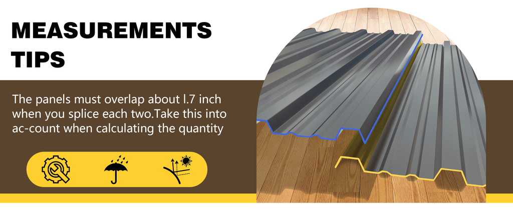 10 Pcs Metal Roofing Panels - Corrugated Galvanized Steel