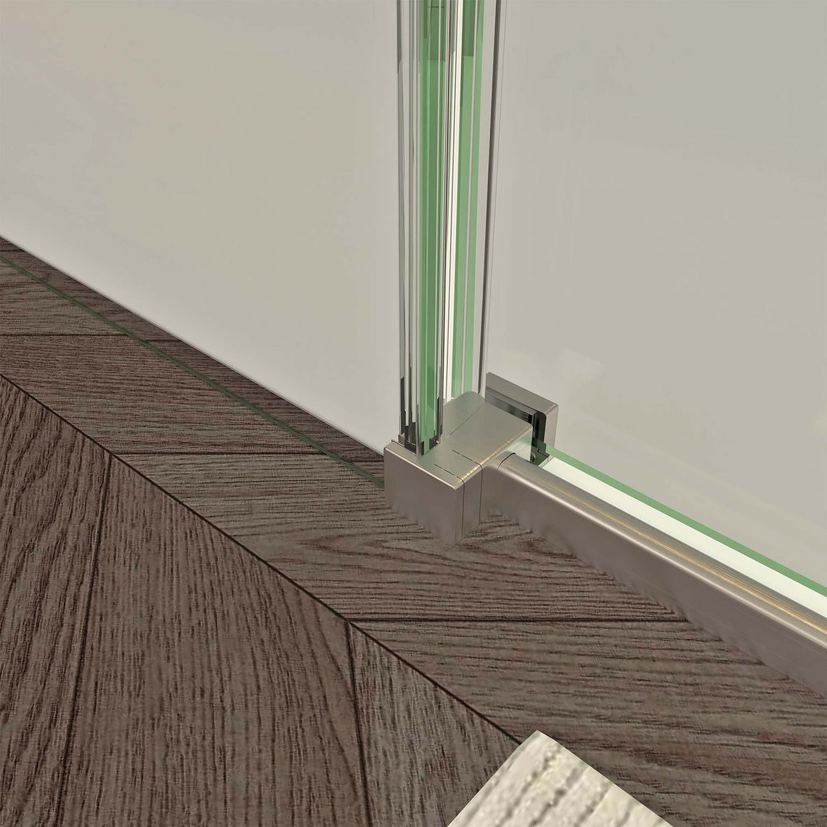 Frameless Sliding Shower Door, 56-60 Inch Width, 76 Inch Height, Brushed Nickel