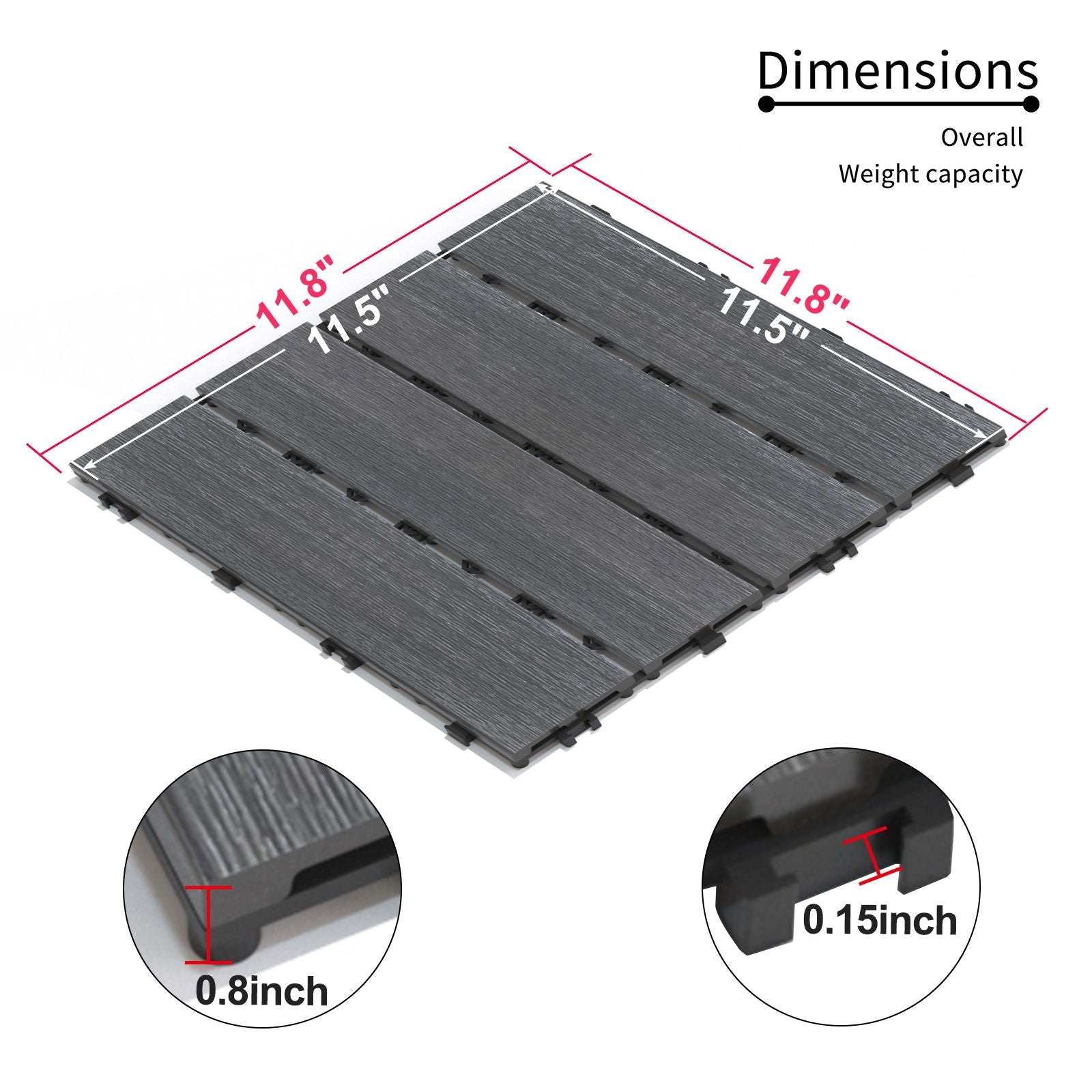 Patio Deck Tiles, Pack Of 22