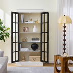 71.2'' Freestanding Glass Door Pantry