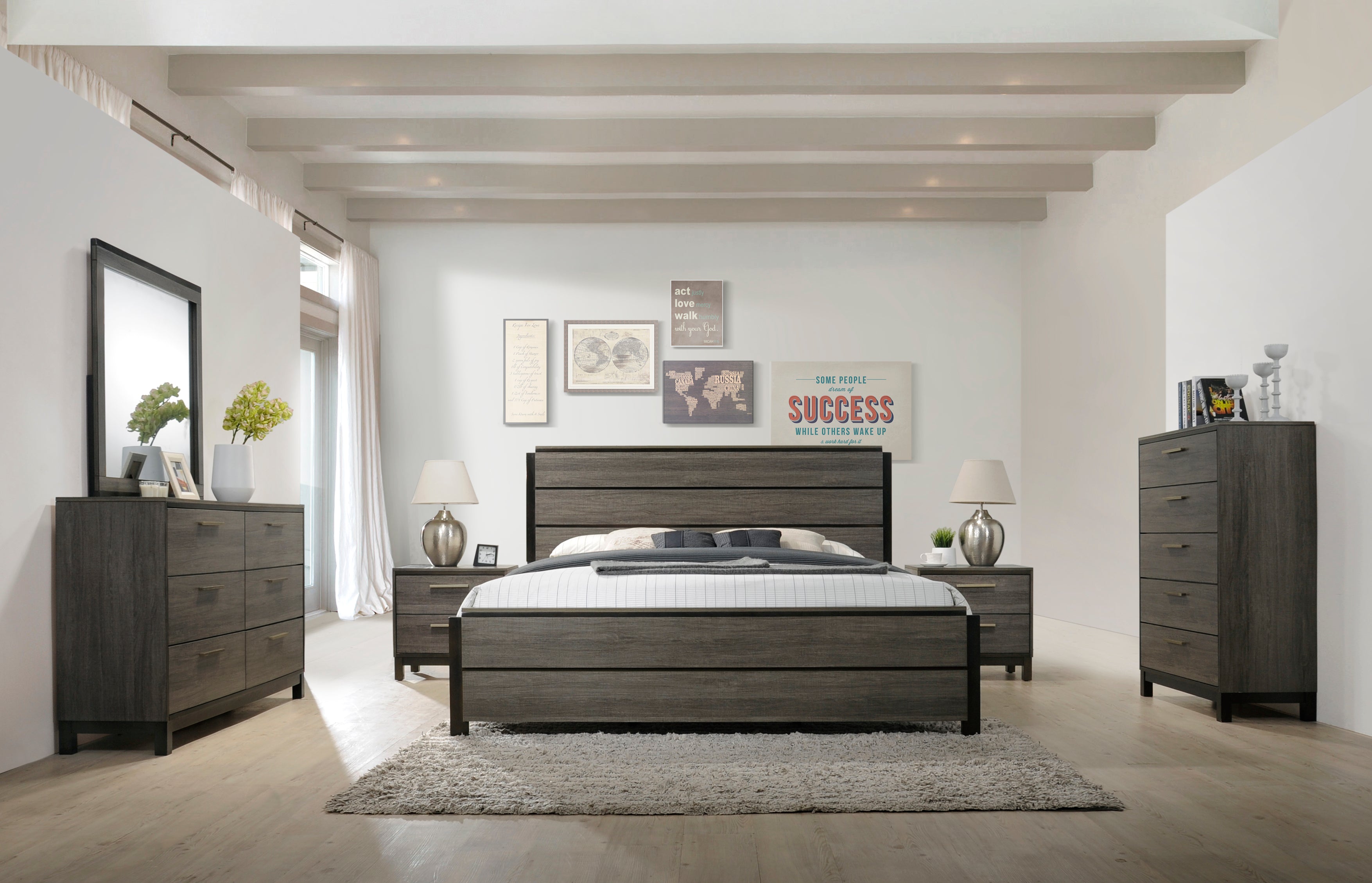Ioana Contemporary Wood Panel Bed