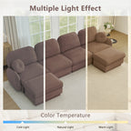 137" Oversize Chenille U-Shaped Sofa