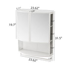 23.62" Modern Arched Glass Double-Door Wardrobe