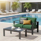 Modern 43" All-Weather Aluminum Patio Coffee Table