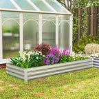 Outsunny 95" Galvanized Raised Garden Bed