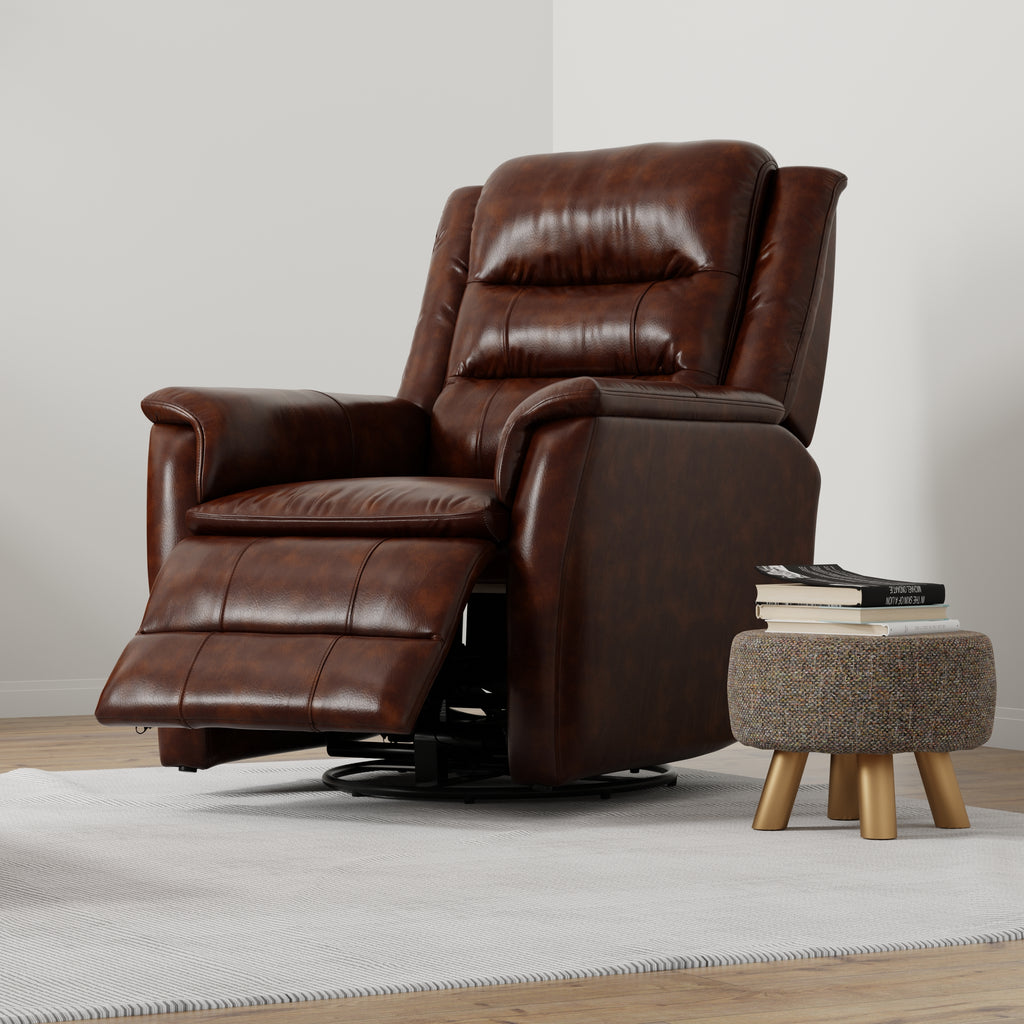 Global Home Swivel Recliner with Manual Footrest in Brazil