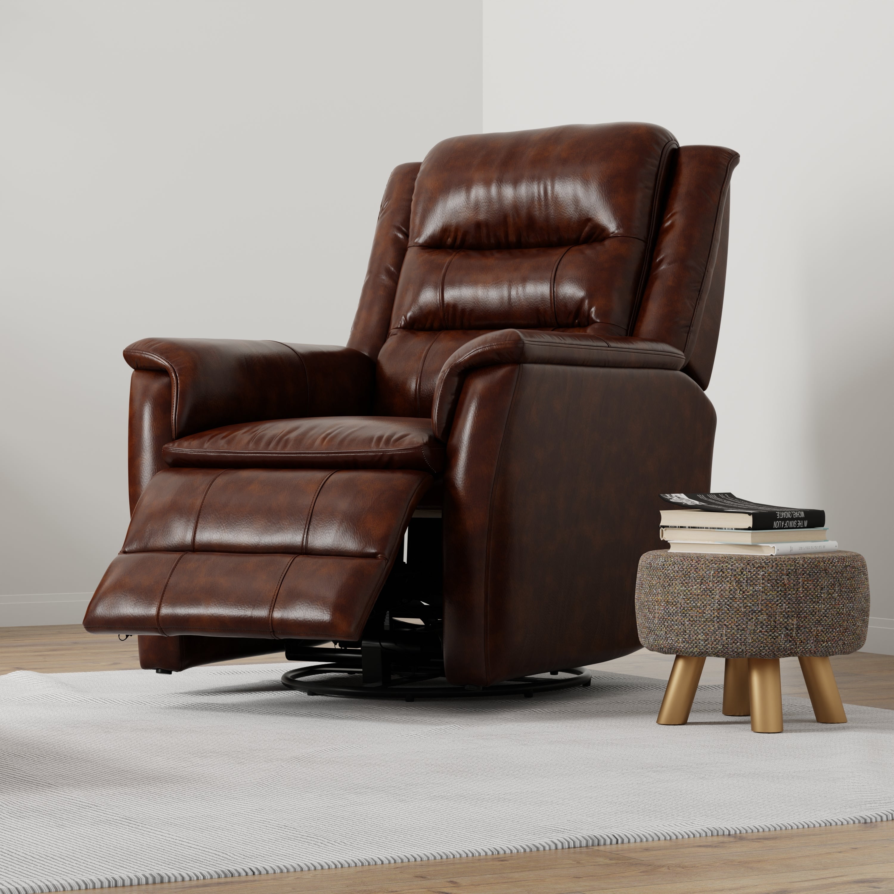 Global Home Swivel Recliner with Manual Footrest in Brazil