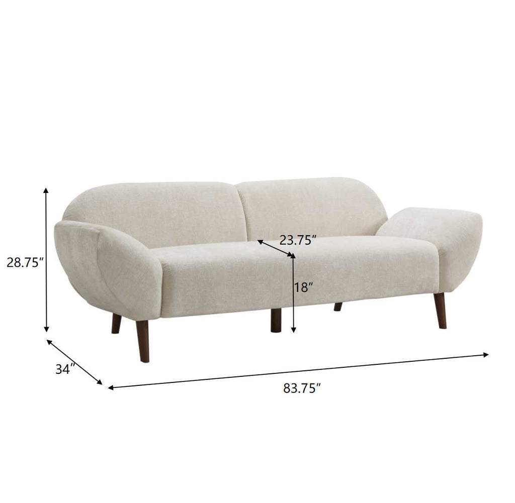 Cloud Haven 83.75 in. Curved 3 Seater Modern Upholstered Chenille Sofa