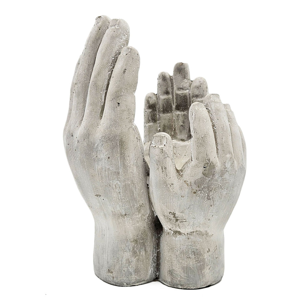 Set of 2 Accepting Hands Accent Cement Hand Decor