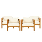 Patio Conversation Set, Outdoor Wood Leisure Seat (Set of 2)