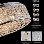 Modern Crystal Chandelier - 19 Inches Round Flush Mount Light