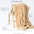 Rippled Faux Fur Throw Blanket