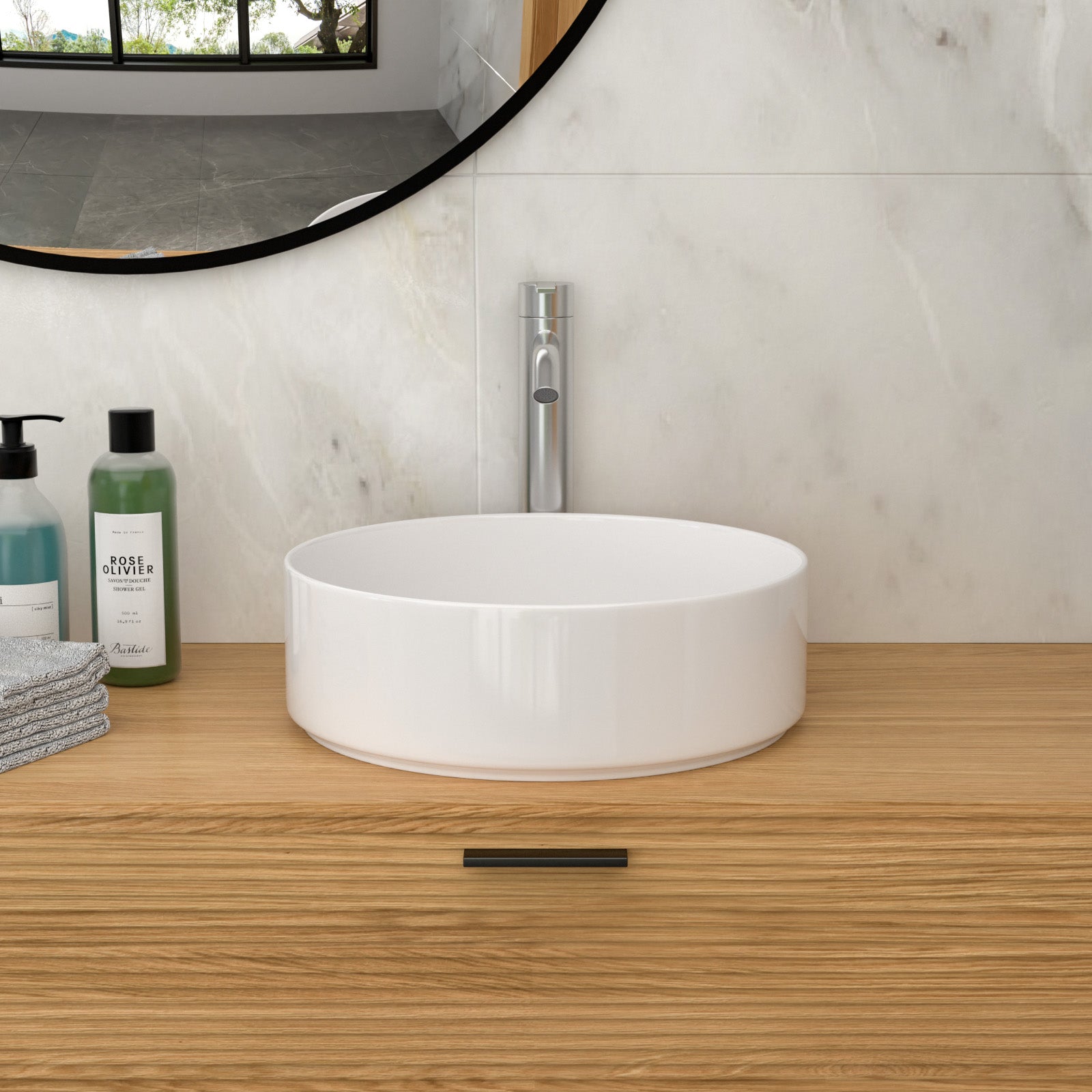 15.75"x15.75" Ceramic Vessel Sink