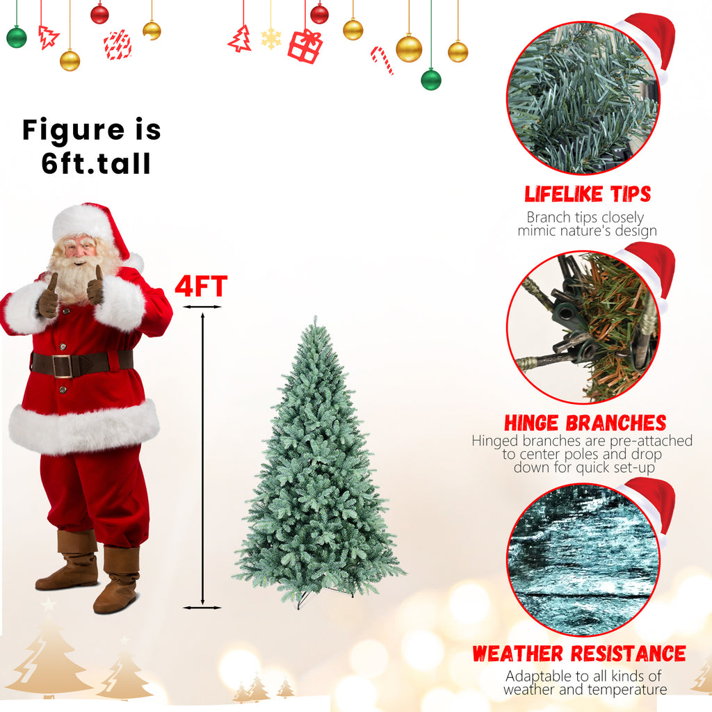 4FT Blue-Green Tint PE/PVC Christmas Tree