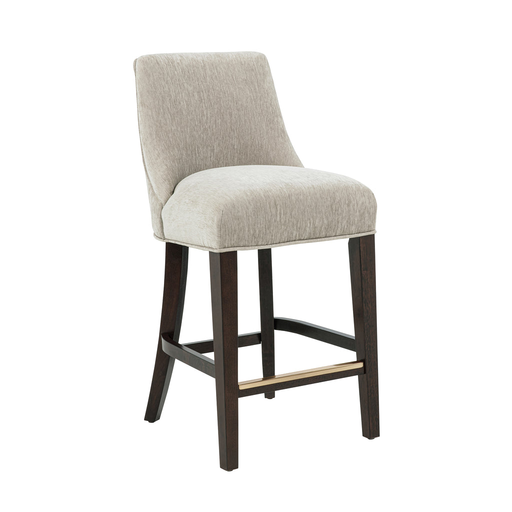 Beever Wood Chenille Counter Stool