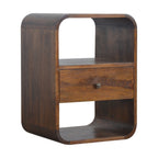 Solid Wood Chestnut Curved Edge Nightstand