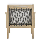 Outdoor Acacia Wood Club Chair with Handwoven Rope