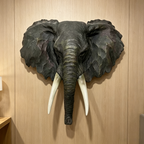 15.75" Wide Realistic Elephant Head Wall Sculpture