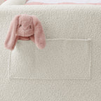 Twin Size Upholstered Platform Bed with Rabbit Ear Headboard