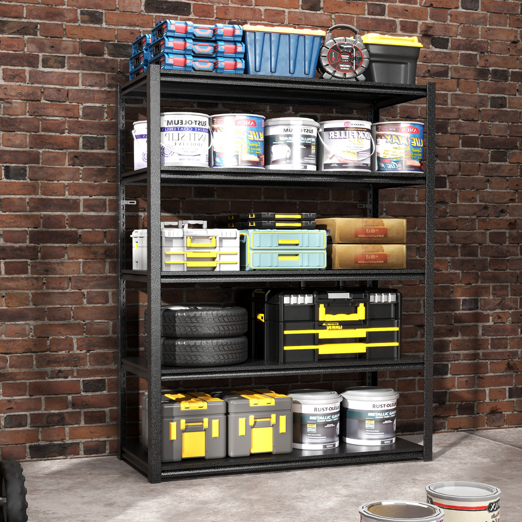 72"H 5 Tier Metal Shelves for Heavy Duty Storage