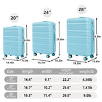 HIFINE TOURIST 3 Pcs Set ABS Spinner Wheel Luggage
