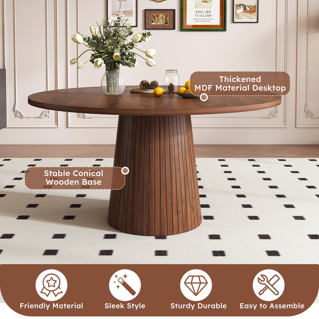 47 Inch Round MDF Dining Table for 4