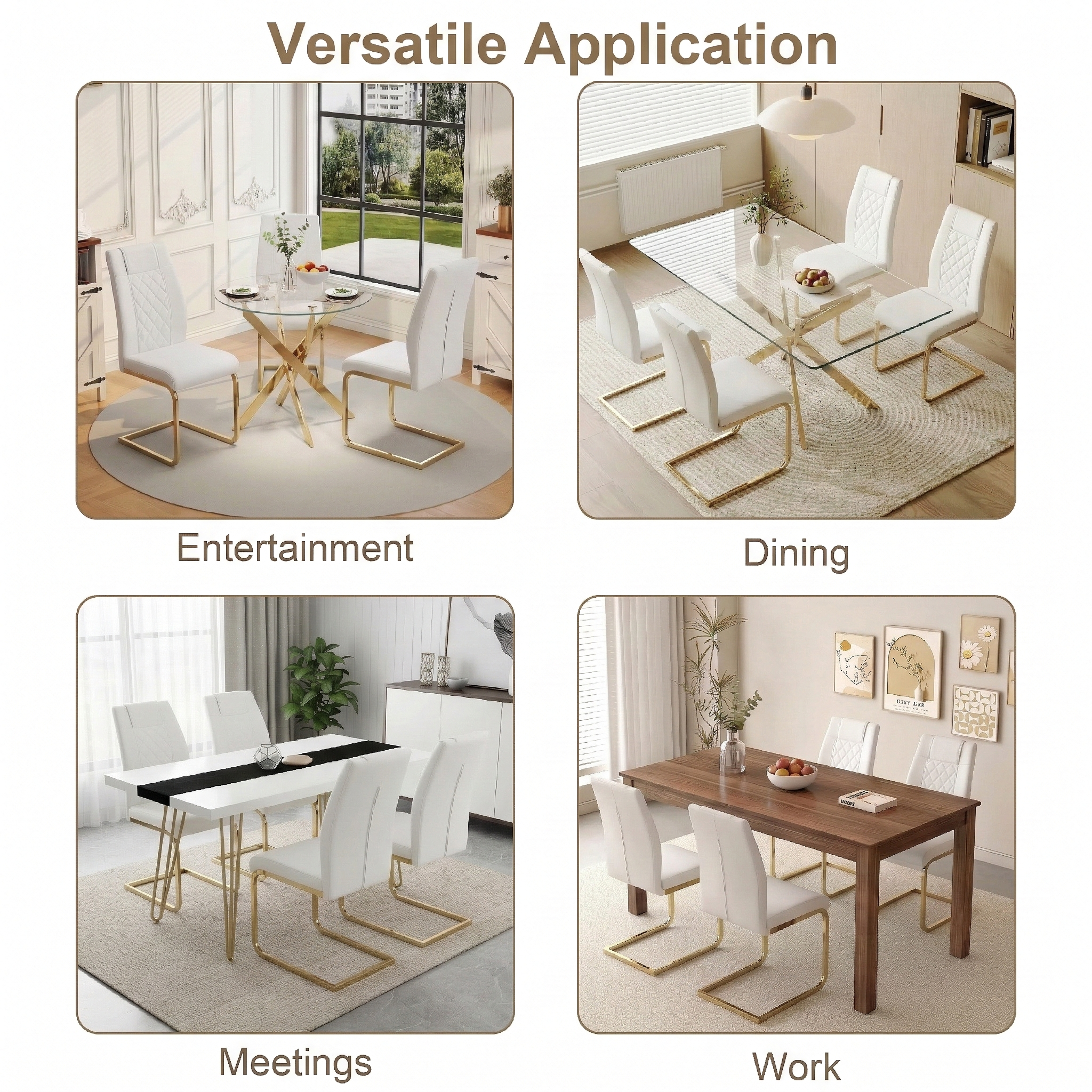 High-Back Dining Chairs Set of 4