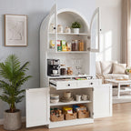 75" Farmhouse Tall Arched Pantry Cabinet