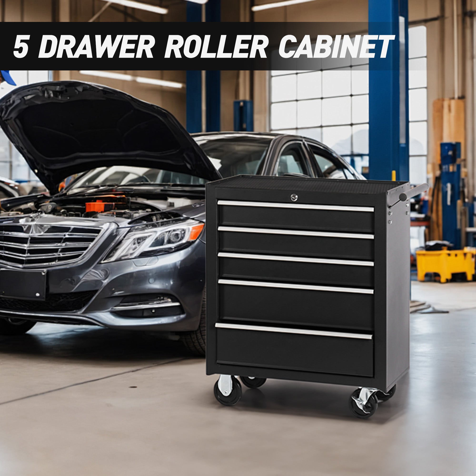 5-Drawer Rolling Tool Chest With Lock & Key