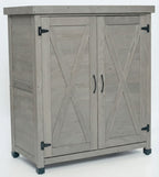 Potting Bench with Storage Cabinet and Metal Table Top